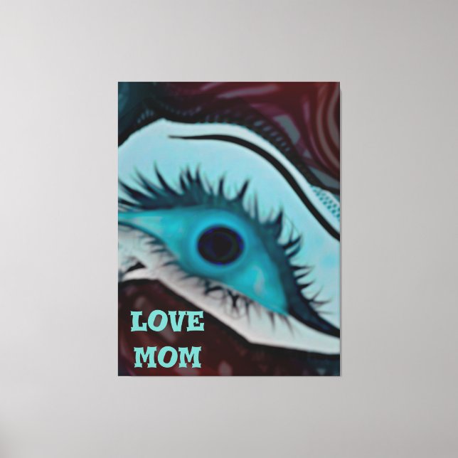 rmdesignflo55 elegant  green eye love mum design   canvas print (Front)