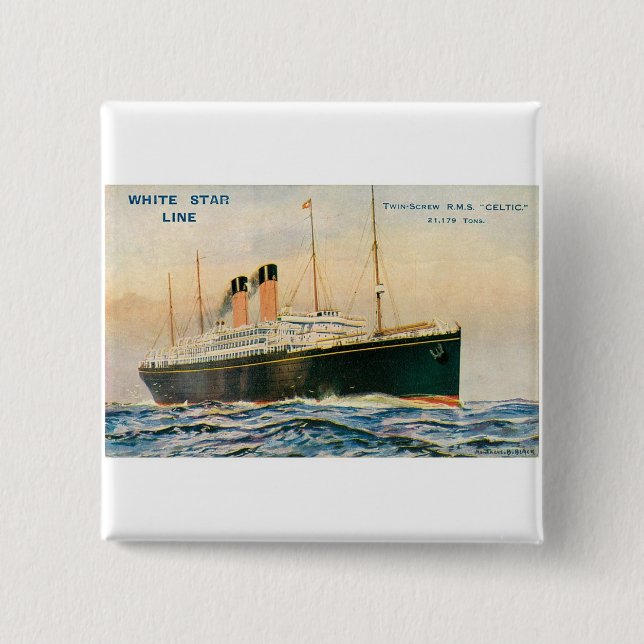 RMS Celtic 15 Cm Square Badge (Front)