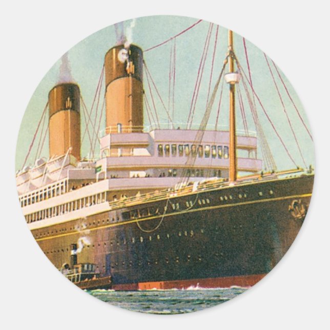 RMS Laurentic Classic Round Sticker (Front)