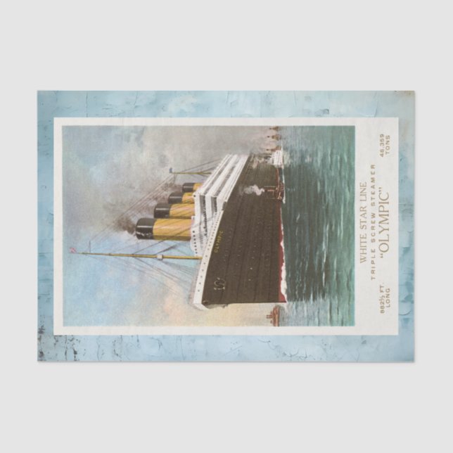 RMS Olympic Ocean Liner Tissue Paper (Front)