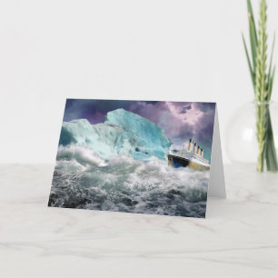 RMS Titanic and Iceberg Painting Card