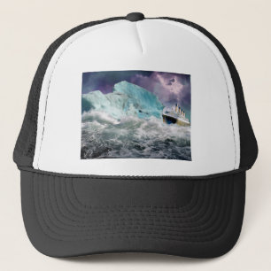 RMS Titanic and Iceberg Painting Trucker Hat