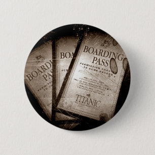 RMS Titanic Boarding Passes 6 Cm Round Badge