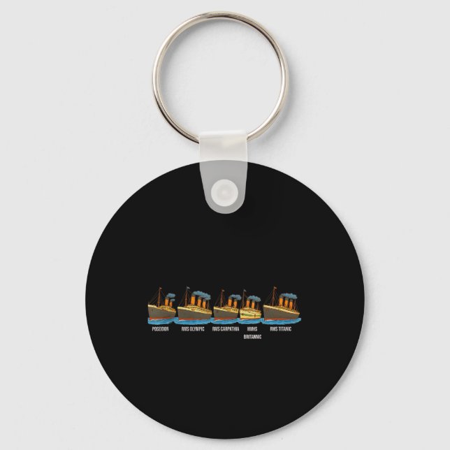 Rms Titanic Britannic Poseidon Carpathia Famous Sh Key Ring (Front)