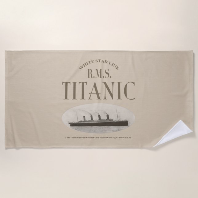 RMS Titanic Ghost Ship Sepia Beach Towel (Front)