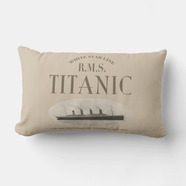RMS Titanic Ghost Ship Sepia Lumbar Pillow (13x21) (Front)