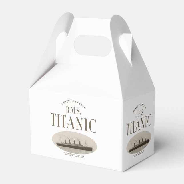 RMS Titanic Ghost Ship Sepia White Gable Favour Bo Box (Front Side)