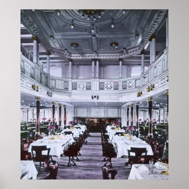 RMS Titanic Grand Dining Room Luxury Poster (Front)
