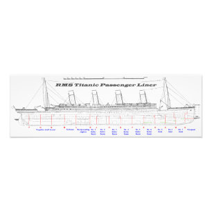 RMS Titanic Passenger Liner Side View Photo Print
