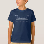 RMS Titanic Ship Blueprint Plans ABD T-Shirt<br><div class="desc">RMS Titanic Ship Blueprint Plans. The famous 20th century White Star Ocean Liner sunk after colliding with an iceberg on 1912. Ship Blueprint. Drawing Plans or Schematics with design outline for RMS Titanic</div>