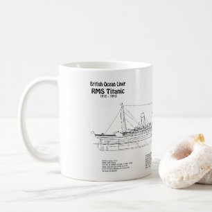 RMS Titanic Ship Blueprint Plans BD Coffee Mug