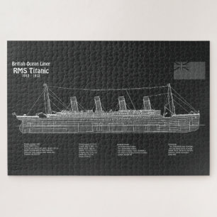 RMS Titanic Ship Blueprint Plans PBD Jigsaw Puzzle