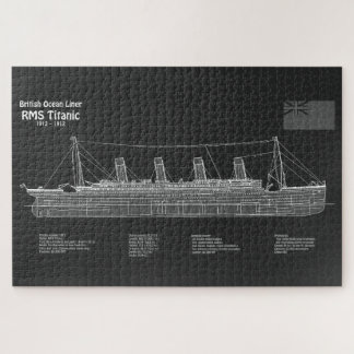 RMS Titanic Ship Blueprint Plans PBD Jigsaw Puzzle