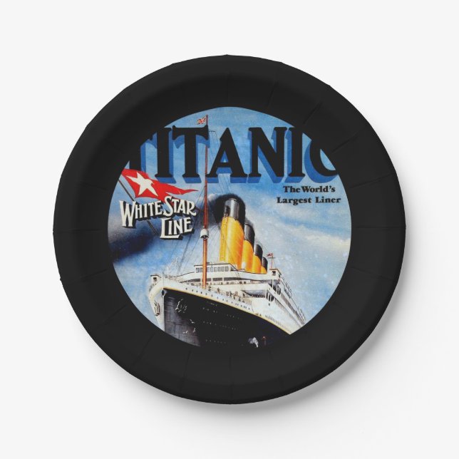 RMS Titanic Travel Ad Paper Plate (Front)