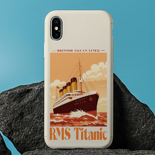 RMS Titanic Vintage Poster. Retro Ocean Liner Art