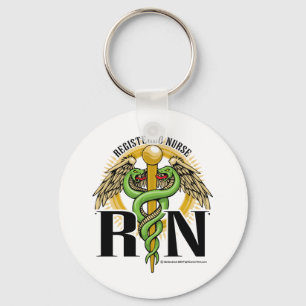 RN Caduceus Green Key Ring