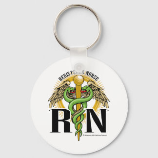 RN Caduceus Green Key Ring