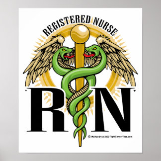 RN Caduceus Green Poster