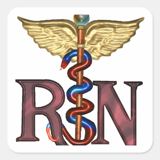 RN Caduceus Square Sticker (Front)