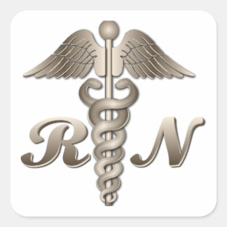 RN Caduceus Square Sticker