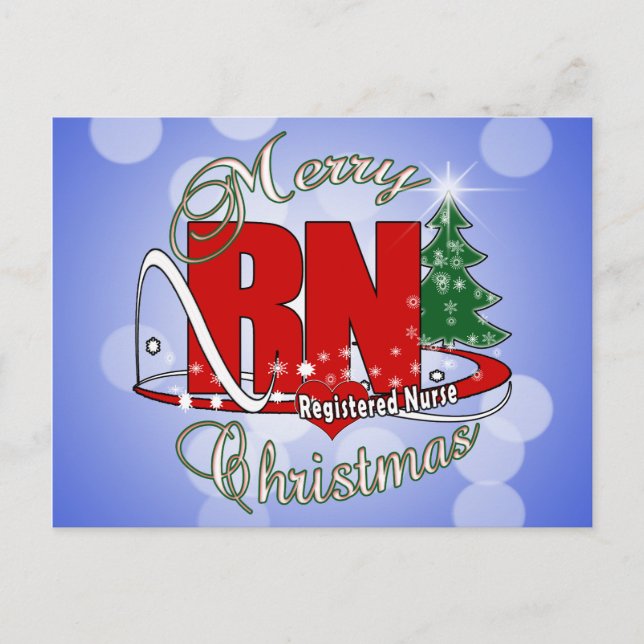 RN CHRISTMAS Registered Nurse Holiday Postcard (Front)