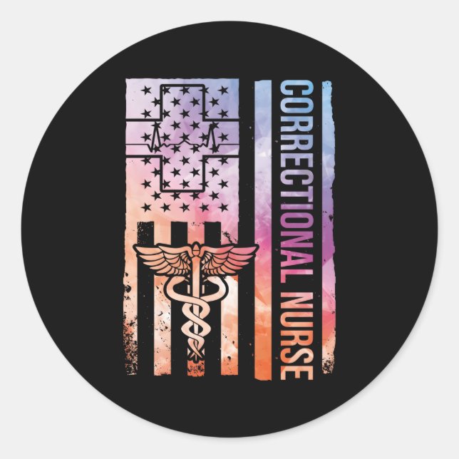 Rn Correctional Nurse Prison Nursing Inmate Nurse  Classic Round Sticker (Front)