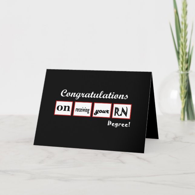 RN Degree - CUSTOM NAME Congratulations - Card (Front)