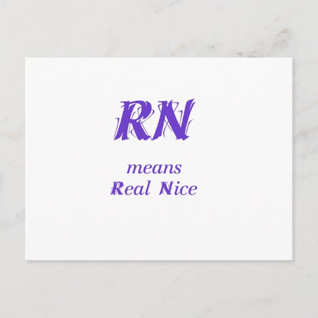 RN in purple Postcard (Front)