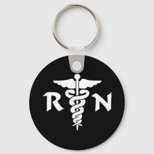 RN Medical Symbol Key Ring