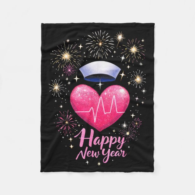 Rn New Year’s Eve Celebration Happy New Year Nurse Fleece Blanket (Front)