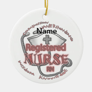 RN nurse axiom Ceramic Tree Decoration