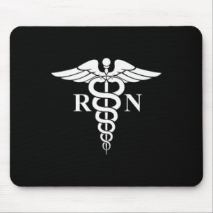 Rn Nurse Caduceus Medical Symbol Nursing Logo Gift Mouse Pad