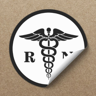 RN Nurse Caduceus Symbol Classic Medical Classic Round Sticker