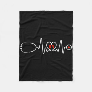 Rn Nurse Clothing Registered Nurse Stethoscope Hea Fleece Blanket