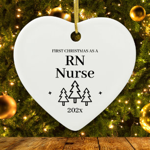 RN Nurse First Christmas Nursing Ceramic Tree Decoration