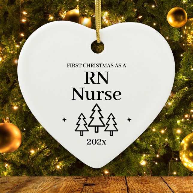 RN Nurse First Christmas Nursing Ceramic Tree Decoration (RN Nurse First Christmas Nursing Ceramic Ornament
)
