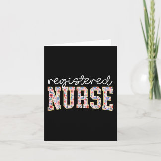 Rn Nurse Floral Print Registered Nurse Nursing Sch Card