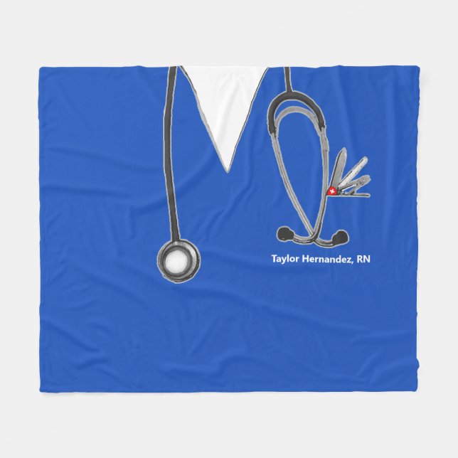 RN Nurse Gift Idea Fleece Blanket (Front (Horizontal))