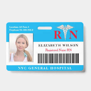 RN Nurse Hospital Medical Employee Photo ID Badge