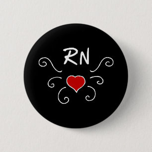 RN Nurse Love Tattoo 6 Cm Round Badge