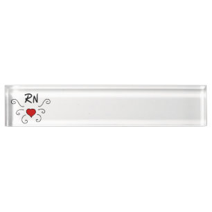RN Nurse Love Tattoo Nameplate