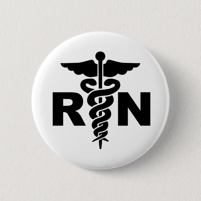 RN Nurse Medical Symbol 6 Cm Round Badge (Front)