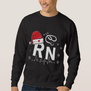 RN Nurse Nursing Santa Hat Christmas Xmas Pyjamas Sweatshirt