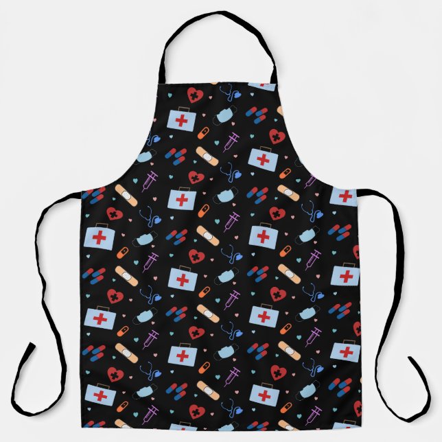 RN Nurse Nursing Student | Doctor Medical Pattern Apron (Front)
