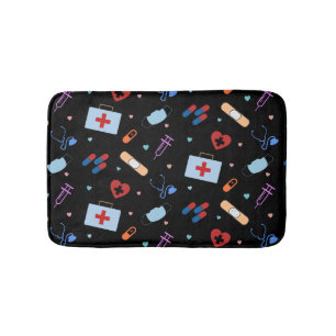 RN Nurse Nursing Student   Doctor Medical Pattern Bath Mat