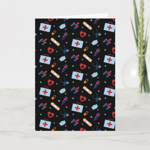 RN Nurse Nursing Student Doctor Medical Pattern Card