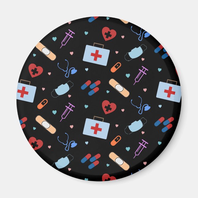 RN Nurse Nursing Student | Doctor Medical Pattern Magnet (Front)