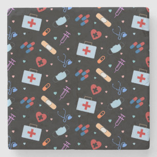 RN Nurse Nursing Student Doctor Medical Pattern Stone Coaster