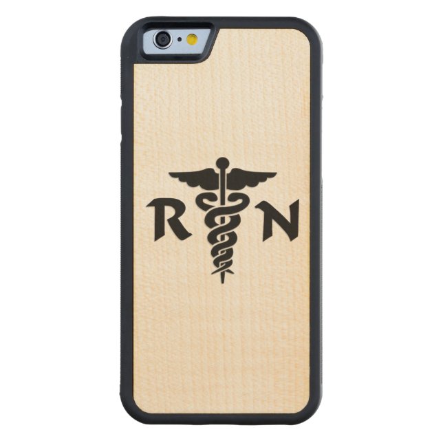 RN Nurse Phones Carved Wood iPhone Case (Back)