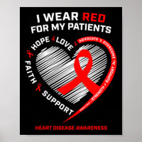 Rn Nurses I Wear Red Heart Disease Awareness